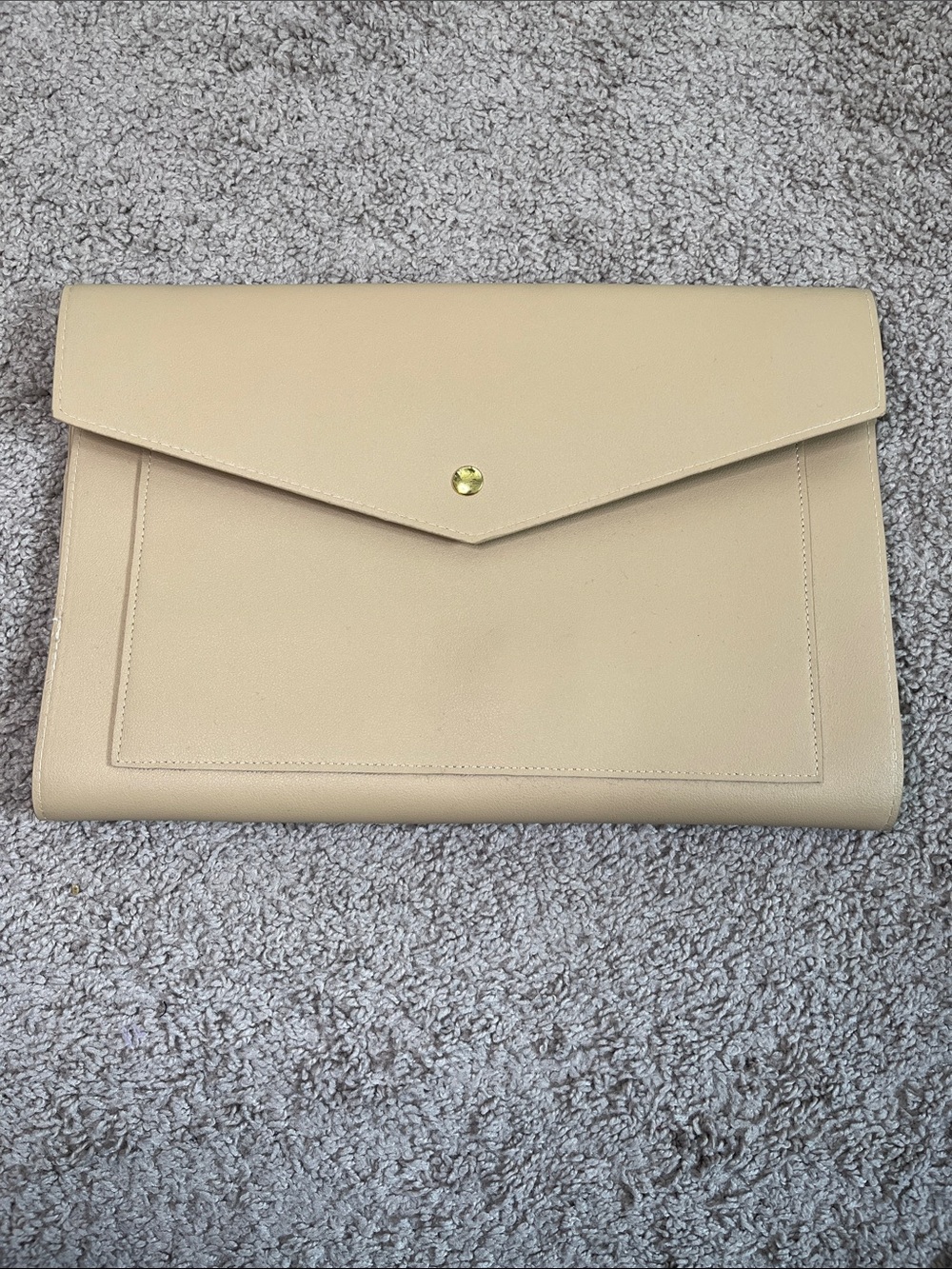 Glass Ladder & Co Megan Beige Tan Vegan Leather Envelope Clutch Portfolio